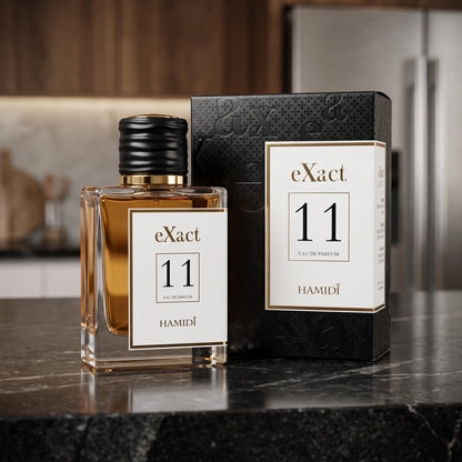 HAMIDI eXact Eau de Parfum 100 ML – Amber-Colored Fragrance | Rectangular Bottle | Black Ribbed Cap