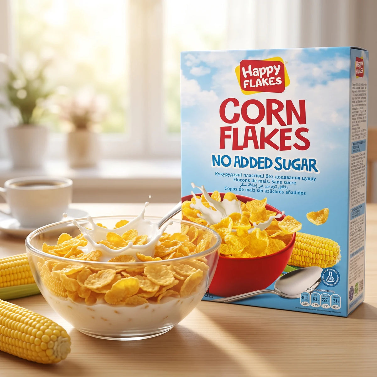 Happy Flakes CORN FLAKES 270 g – No Added Sugar, No Artificial Colours or Flavours Breakfast Cereal
