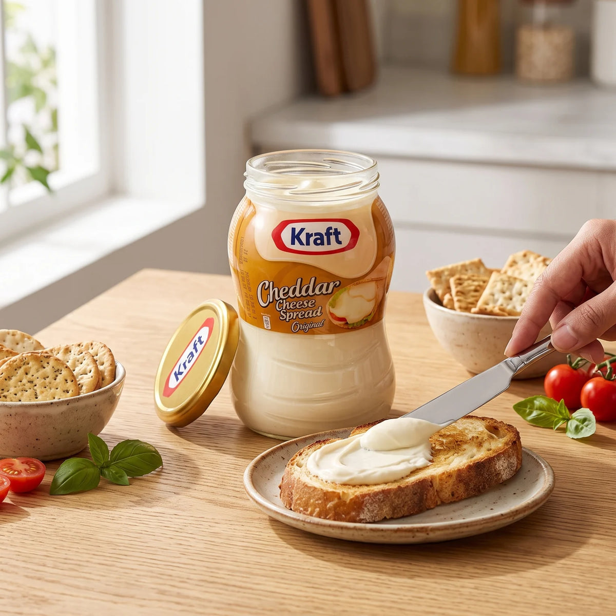 Kraft Cheddar Cheese Spread Original – 870 g Jar | Cheese Spread for Toast, Crackers, Snacks and Everyday Serving