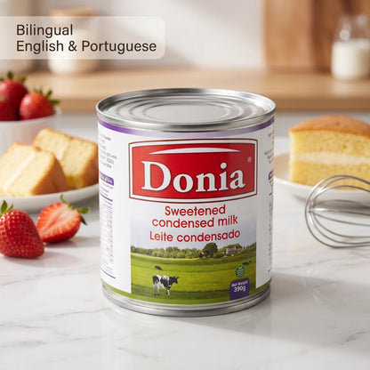 Bonila Sweetened Condensed Milk 390g Can – Leite Condensado, Bilingual English & Portuguese Label