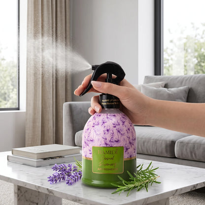 HAMIDI Air Freshener Spray 500 ML – Floral Patterned Trigger Bottle | Lavender Purple Room Freshener for Indoor Spaces