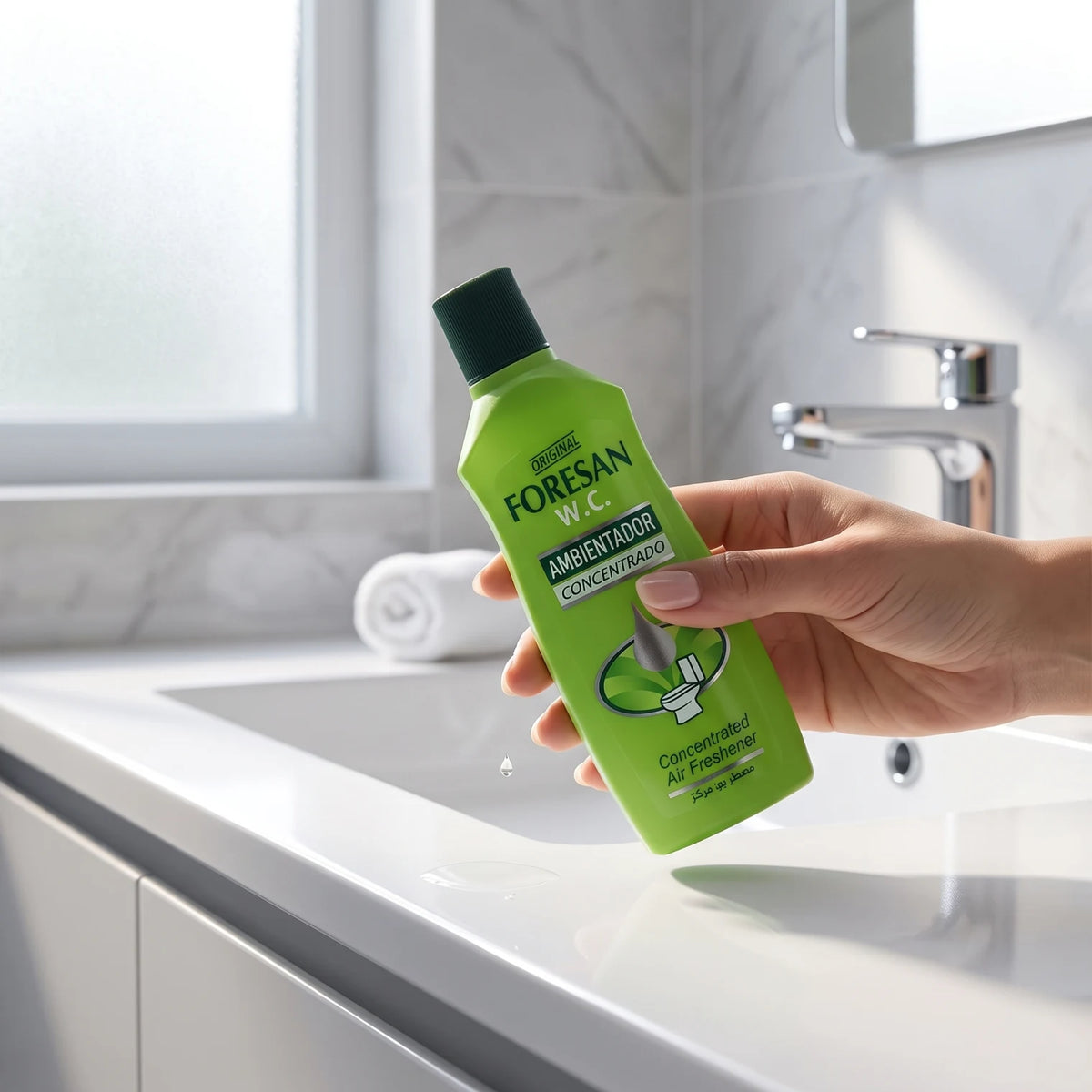 FORESAN Original W.C. Concentrated Air Freshener – Green Bottle for Toilet Areas