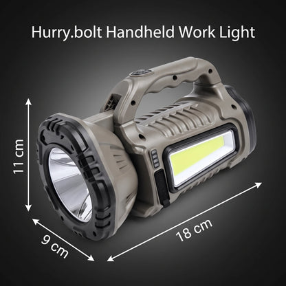 Hurry.bolt Handheld Work Light – Solar Charging, Gray and Black, 11 x 9 x 18 cm Portable Light with Multiple Panels