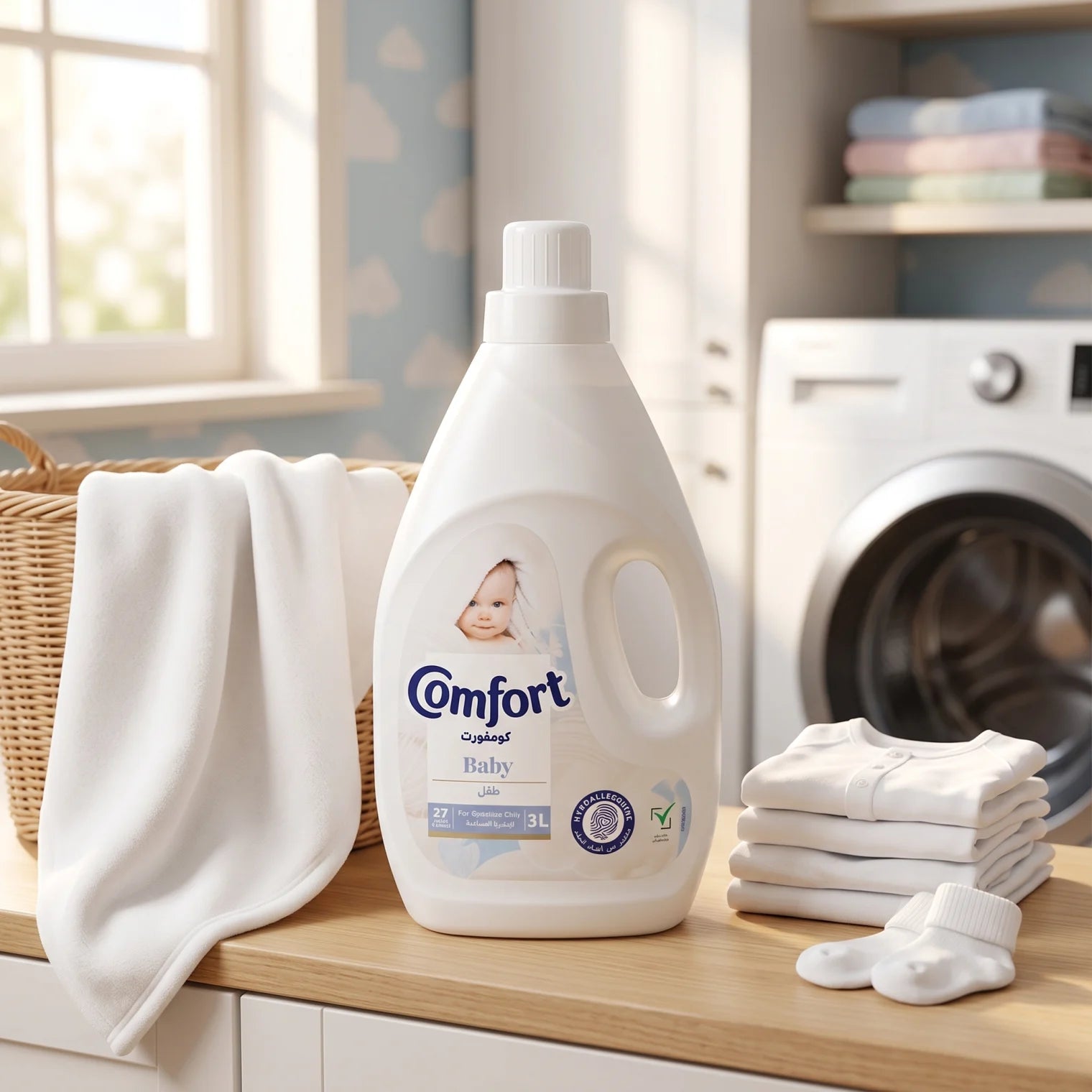 Comfort Baby dilute Fabric Conditioner – 3 Liters | 27 Full Washes | For Sensitive Skin | Hypoallergenic Laundry Care