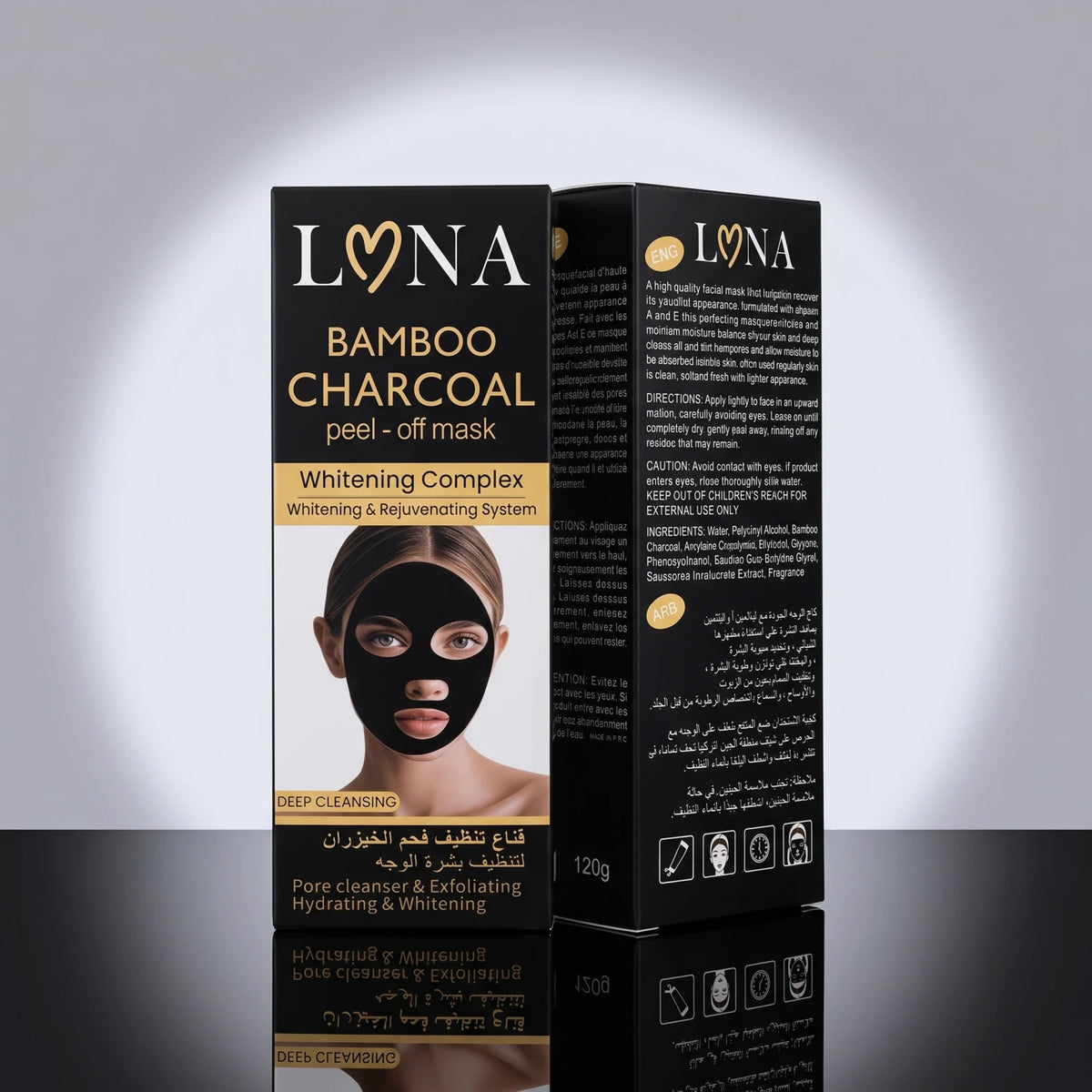 LUNA Bamboo Charcoal Peel-Off Mask 120g | Deep Cleansing, Pore Cleansing & Exfoliating Facial Mask