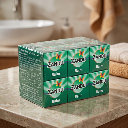 ZANDU Balm – 6 Packs, 9 ml | Green Packaging with Butterfly Graphics