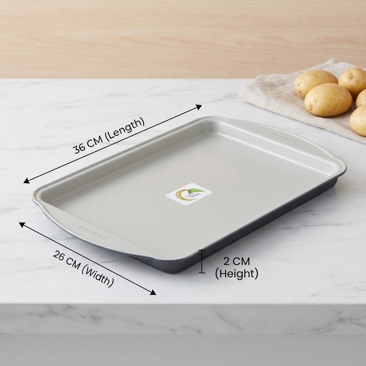 Bergner Non-Stick Oven Tray 36 x 26 x 2 cm – Rectangular Baking and Roasting Tray for Everyday Kitchen Use
