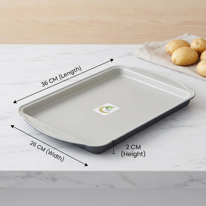 Bergner Non-Stick Oven Tray 36 x 26 x 2 cm – Rectangular Baking and Roasting Tray for Everyday Kitchen Use