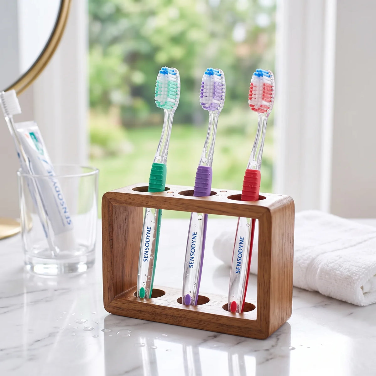 Sensodyne Sensitive Soft Toothbrushes – 3 pices | Gentle Cleaning | Green, Purple and Red