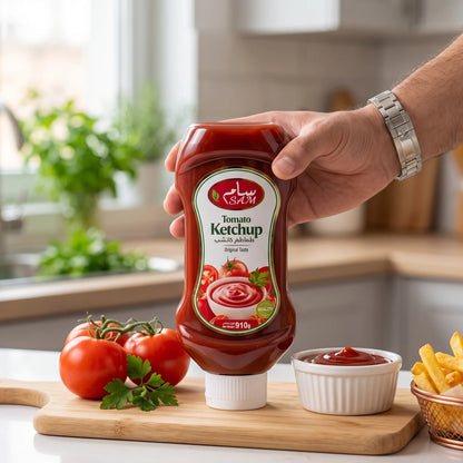 SAM Tomato Ketchup 910 Grams – Original Taste Red Condiment for Meals and Snacks