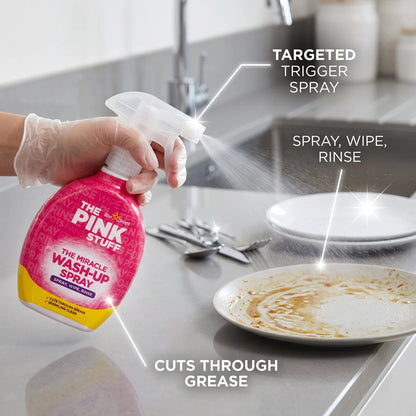 Star Drops THE PINK STUFF Miracle Wash-Up Spray – Trigger Nozzle | Spray, Wipe, Rinse Cleaning Spray