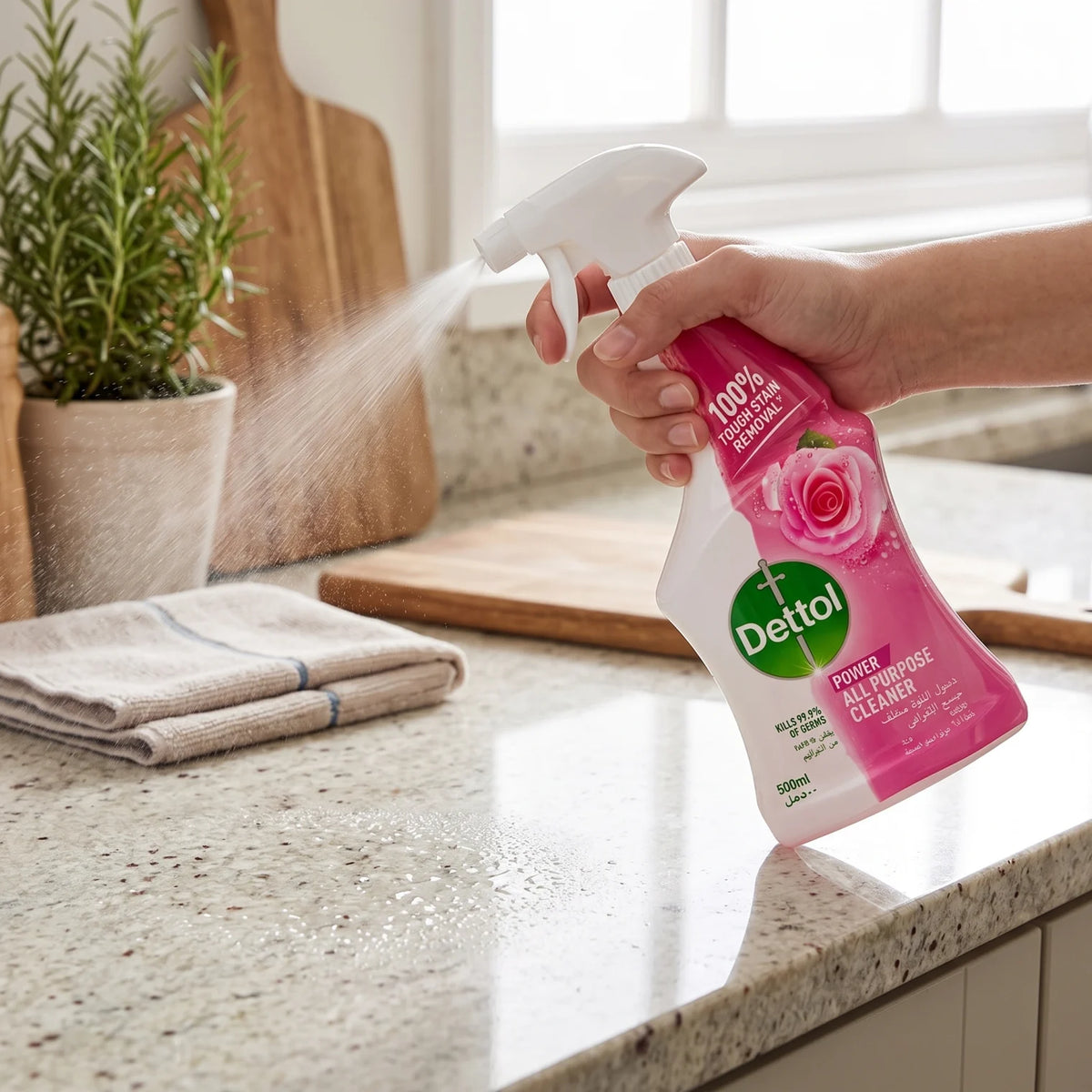 Dettol POWER ALL PURPOSE CLEANER Rose 500ml – Trigger Spray | 99.9% Germ Removal Claim | Tough Stain Removal