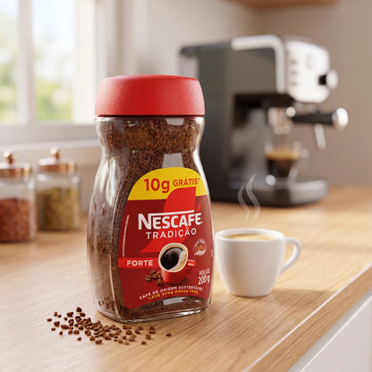 NESCAFÉ® TRADIÇÃO FORTE Instant Soluble Coffee Granules 200 g – 100% Coffee | Sustainably Sourced Coffee | Granulated Coffee Jar