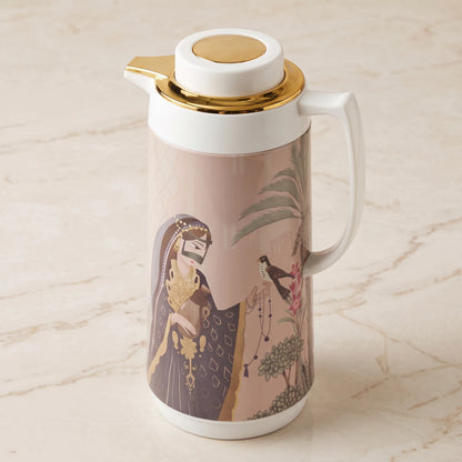SIMBA MKUBWA Vaccum Jug 1.6 Liters – Arabic Women Heritage Artwork | 12-Hour Hot, 24-Hour Cold | Leak-Proof Tea & Coffee Server