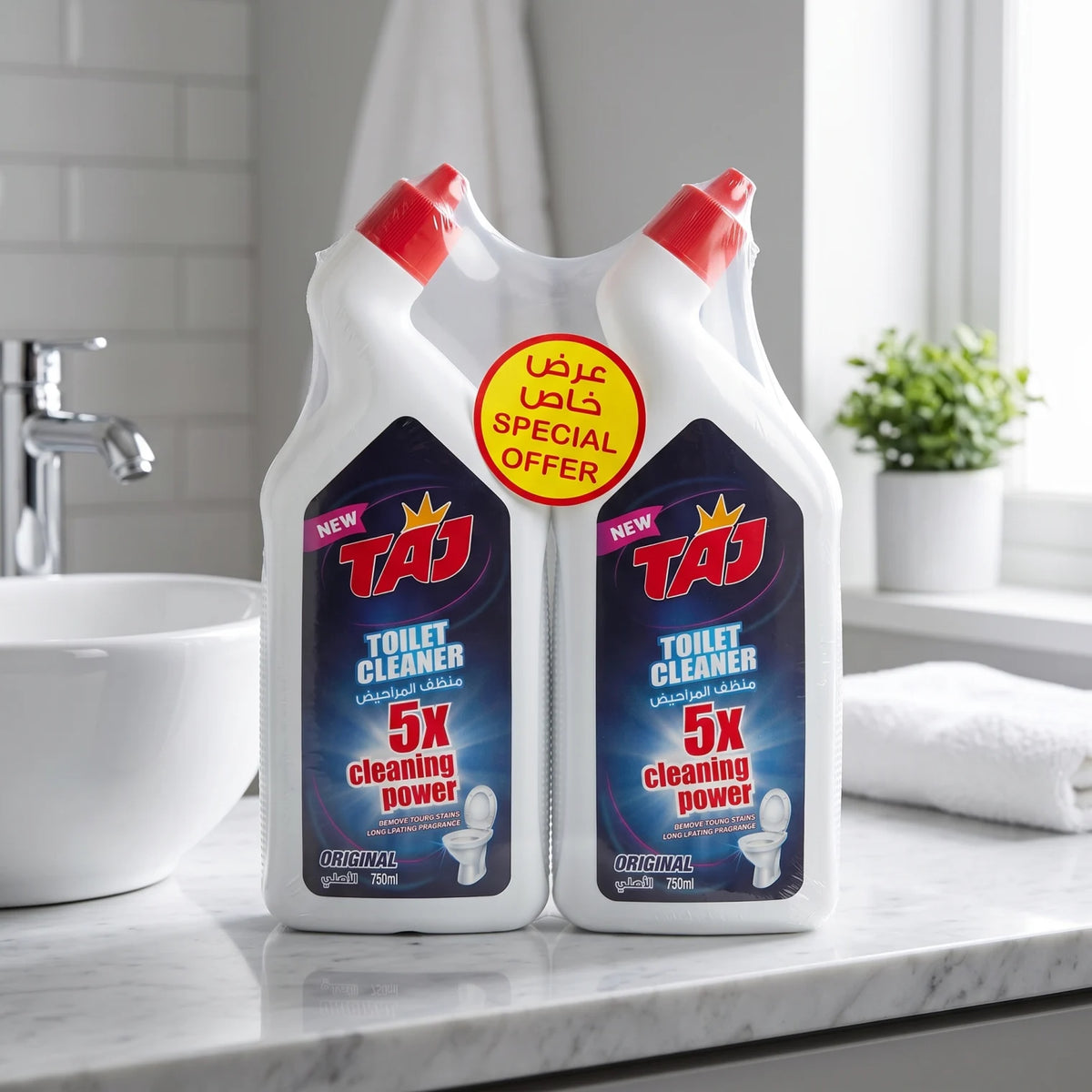 TAP 5X Cleaning Power Toilet Cleaner Original 750ml x 2 | Tough Stain Removal, Long-Lasting Fragrance