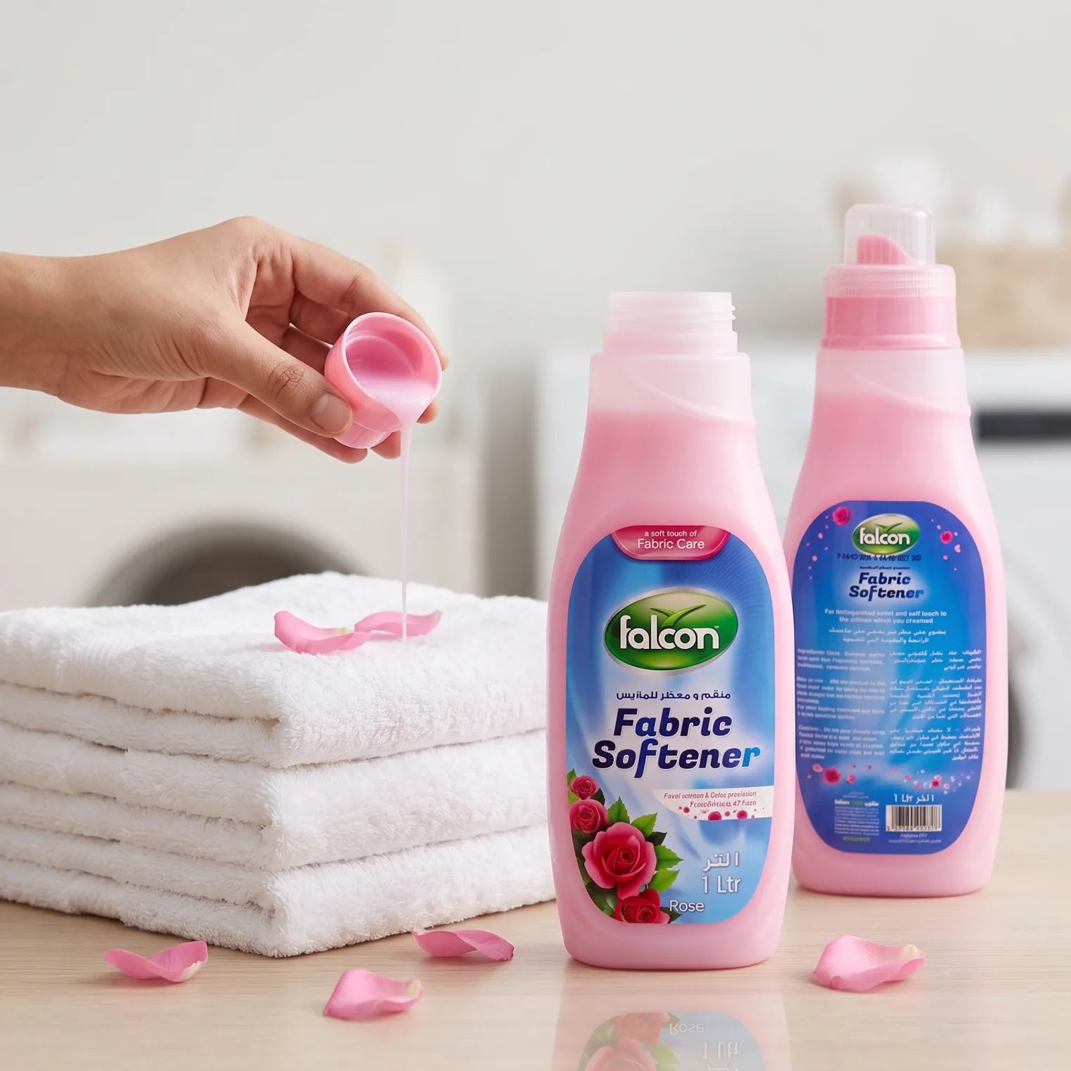 Falcon Fabric Softener – 2 Liters Capacity, Rose Flavour | Floral Scent, Color Protection and Fabric Care