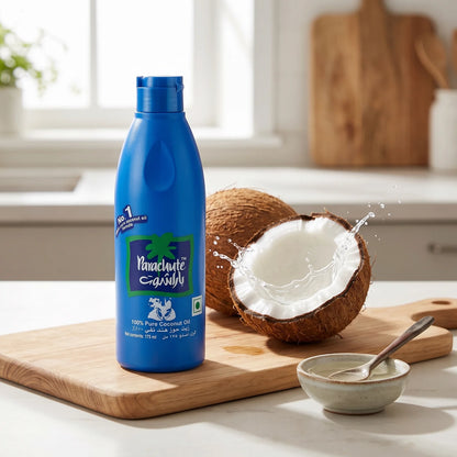 Parachute Coconut Oil 175 ml – 100% Pure Coconut Oil | Edible Oil in HDPE Pack