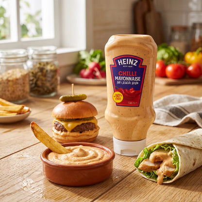 HEINZ Chilli Mayonnaise 600ml Bottle – Chilli-Flavoured Mayonnaise Sauce for Sandwiches, Burgers, Wraps and Dips