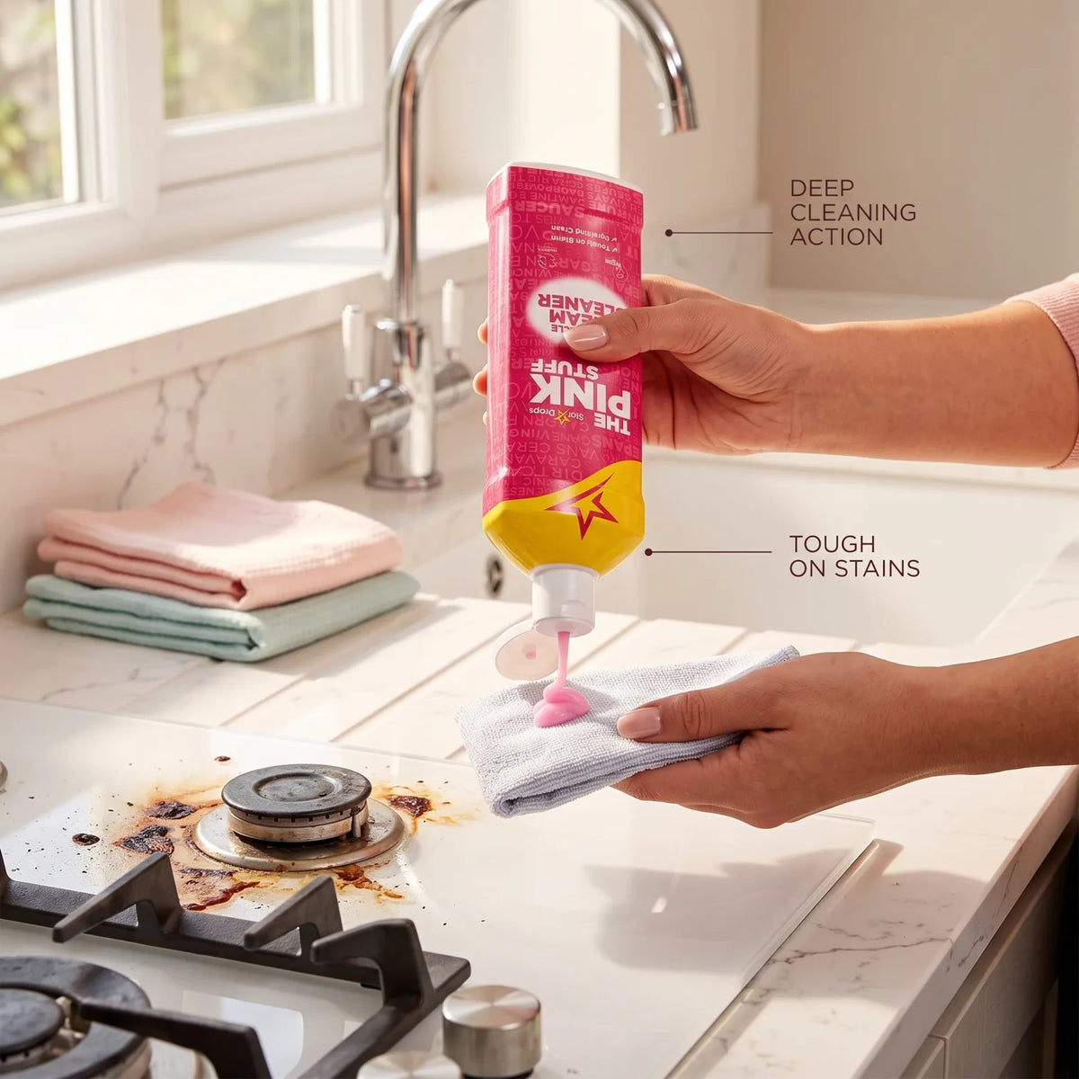 Star Drops THE PINK STUFF Miracle Cream Cleaner | Vegan, Cruelty Free, Tough on Stains