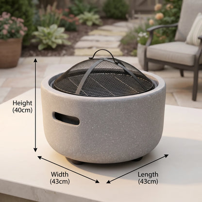 Omega 1 Outdoor Fire Pit and BBQ Grill – Lightweight 40 x 43 x 43 cm Portable Camping and Garden Grill for Outdoor Cooking and Grilling