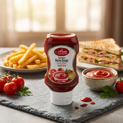 SAM Tomato Ketchup 340 g – Original Taste Tomato Sauce for Everyday Meals and Snacks
