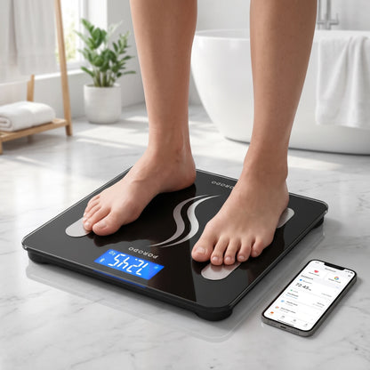 PORODO SOMAFIT SYNC Smart Bluetooth Body Scale – 180kg Capacity | 17 Body Metrics | Digital Display | Apple & Google Health Sync