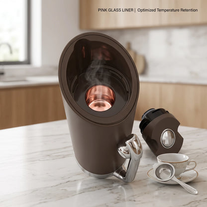 MAHRA Dark Brown Vaccum Flask 0.8 Litre | Leak Proof | 12-Hour Hot, 24-Hour Cold | Tea and Coffee Flask