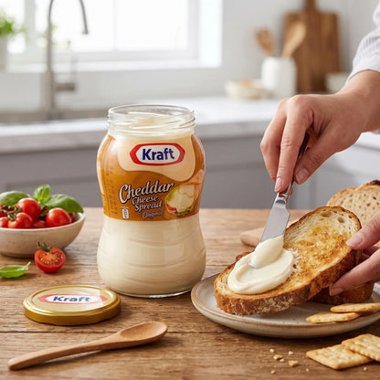Kraft Cheddar Cheese Spread Original – 870 g Jar | Cheese Spread for Toast, Crackers, Snacks and Everyday Serving