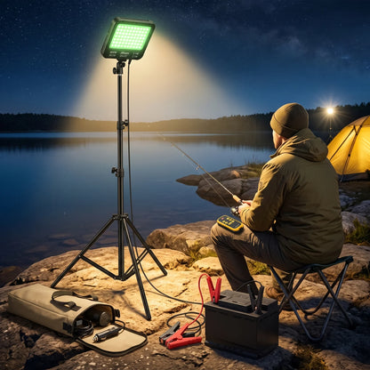 Jiham outdoor multifunction lamp – 800W DC12V Portable Standing LED Light with Tripod Stand for Fishing, Parties, Barbecues, Emergencies and Travel