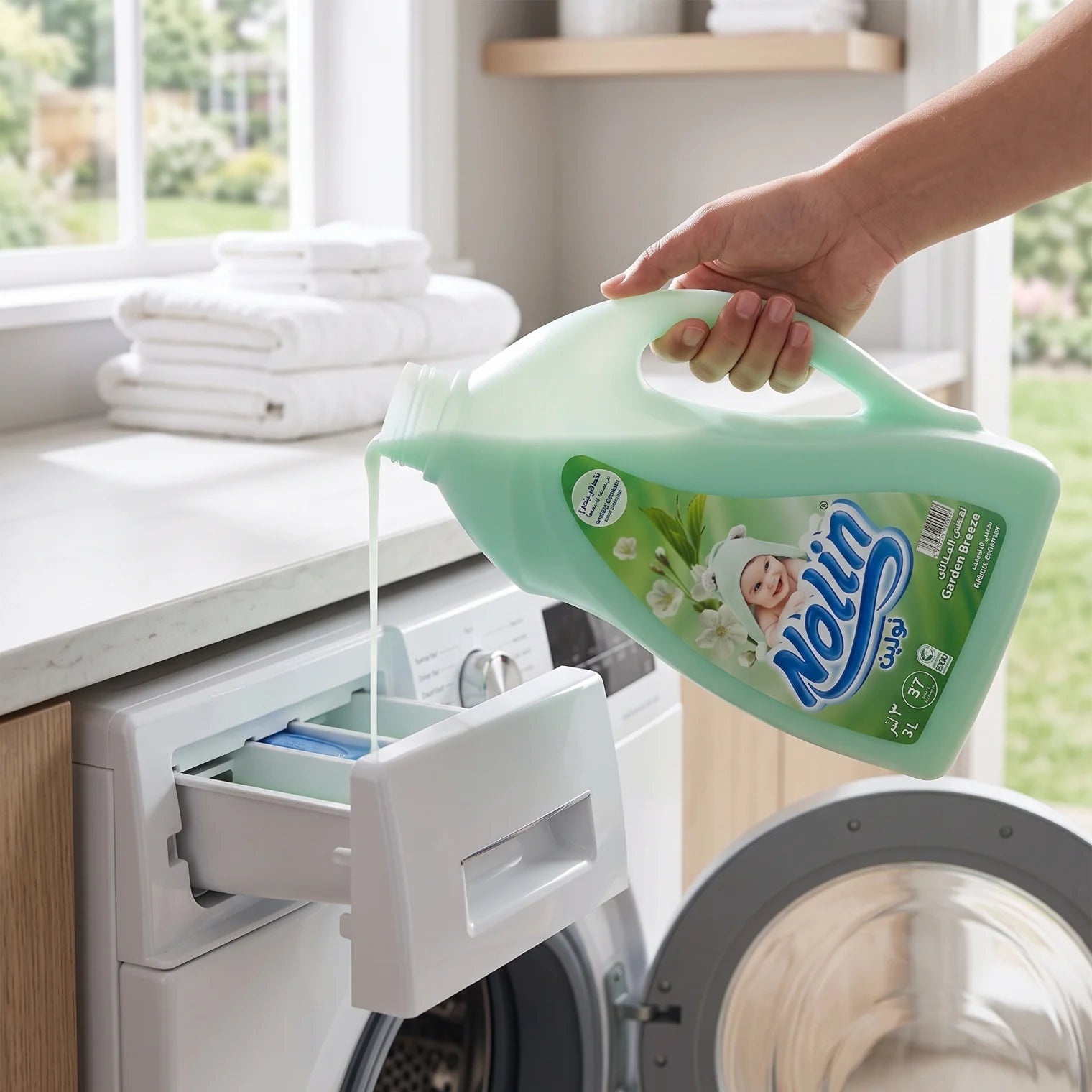 Nolin Fabric Softener Garden Breeze 3L – Lasting Freshness for Up to 37 Washes