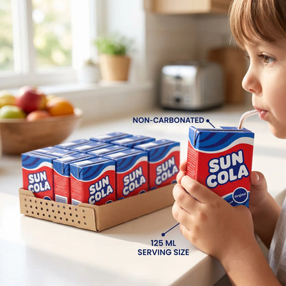 Sun Cola Original Cola Beverage – Package of 18 Pieces, Each 125 ML | Convenient Multipack for Sharing and Everyday Serving