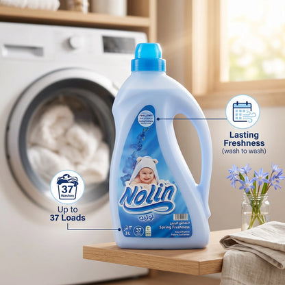 Nolin Fabric Softener – Spring Freshness, 3 Liters | Lasting Freshness | 37 Washes