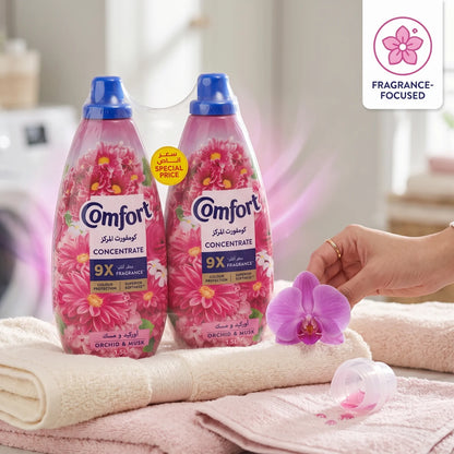Comfort Fabric Softener 2x(1.5L) – Orchid & Musk Concentrate | 9X Fragrance | Colour Protection | Superior Softness