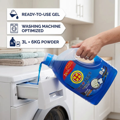 Protect Power Gel Laundry Liquid 3L – Deep Clean Power Plus | Color Guard | Washing Machine Laundry Detergent