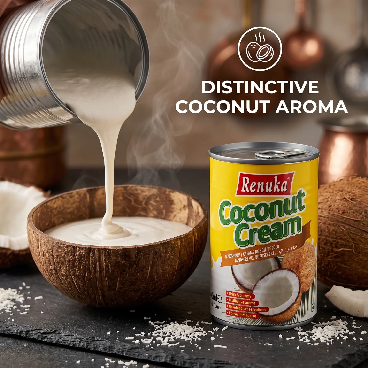 Renuka coconut cream 400 Ml – Thick & Creamy Coconut Cream with Distinctive Aroma