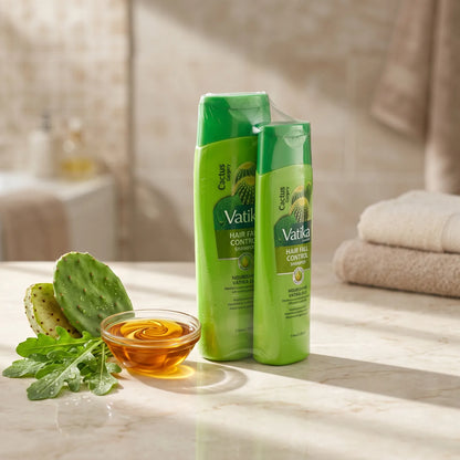 Vatika Hair Fall Control Shampoo – Cactus & Gergery | Nourishing Vatika Oils | For Weak Hair