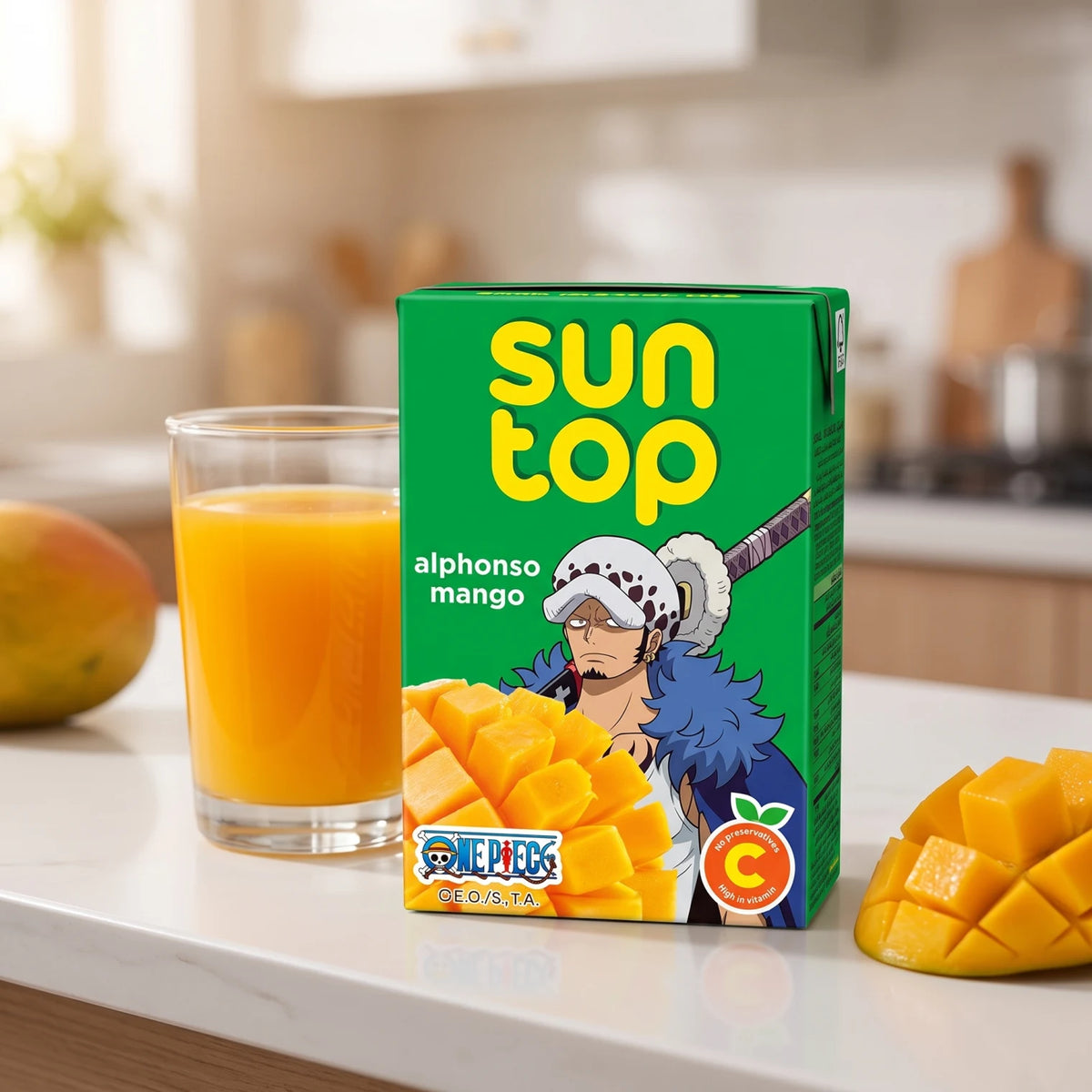 Sun Top Mango Juice Drink – Alphonso Mango Flavour, 18 x 125 ml Pack | No Preservatives, High in Vitamin C | Individual Juice Cartons