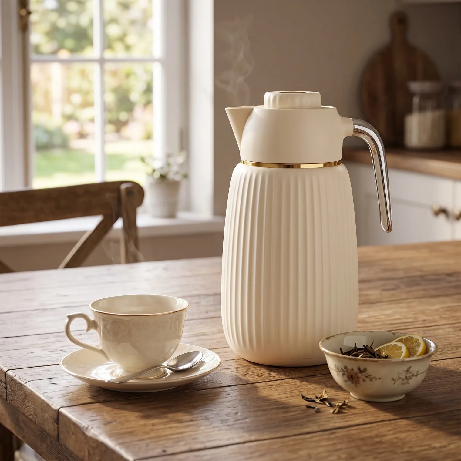 BAYTIX Vacuum flask 1.0 Liter – Leak-Proof Flask for Tea and Coffee, Keeps Drinks Hot for 12 Hours and Cold for 24 Hours