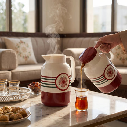 Legend Vacuum flask 1.5 Liters – Leak Proof, 12-Hour Hot & 24-Hour Cold, Decorative Striped & Geometric Pattern