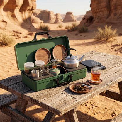 DENK 14 IN 1 Tea Kit DX4206 – High Borosilicate Glass Tea Set, High-Temperature Resistant, Easy to Clean, with Carrying Case for Home and Travel