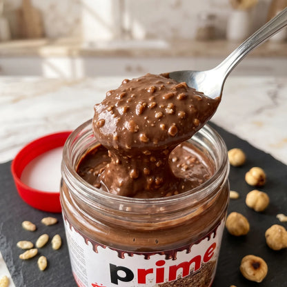 prime CRUNCHY Hazelnut Rice Crispy Spread – 200 Grams | Crunchy Hazelnut Spread in a Convenient Jar