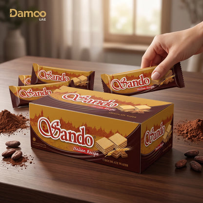 Bambino Italian Recipe Chocolate Wafer – Pack of 24 x 32g | Layered Wafer Snack with Chocolate Filling
