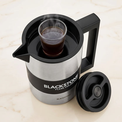 BLACKSTONE Stainless Steel Vacuum Flask – 1.0 Liter | 12-Hour Hot, 24-Hour Cold | Leak-Proof Tea and Coffee Flask