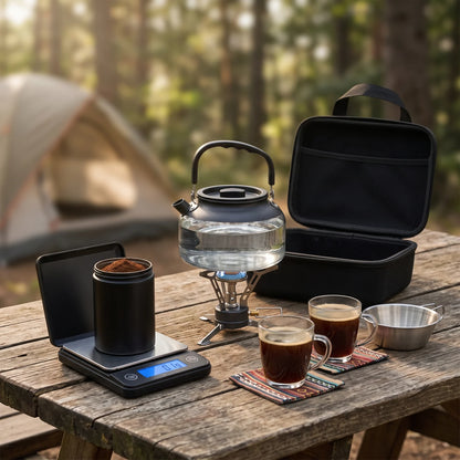 GREEN LION PRESTIGE TEA & COFFEE MAKER GTM-100 – 750ml Black Kettle, 2500w Heating Power, 0.1G Precision Brewing for Home, Camping & Travel