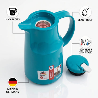 Markutec Peacock vaccum flask 1 Liter – Plastic Body | Leak Proof | Keeps Tea and Coffee Hot or Cold