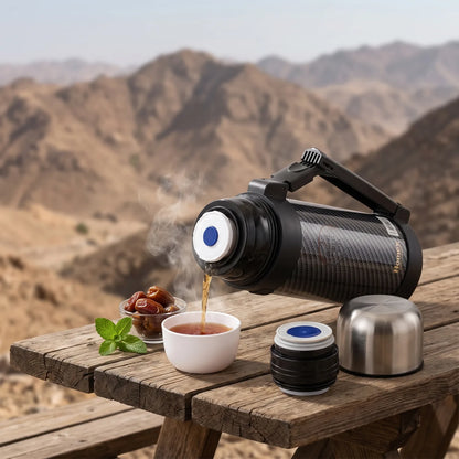 Homex Stainless steel travel vaccum flask – 1.5 Liter | 12 Hours Hot, 24 Hours Cold | Leak Proof Flask