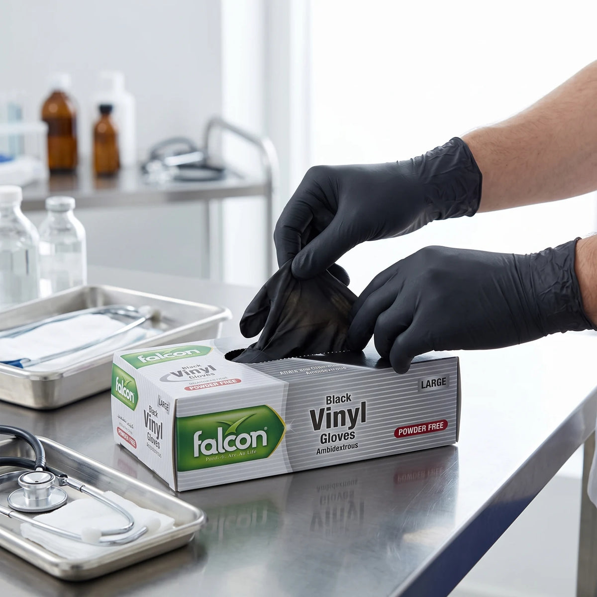 Cobalt Signature Disposable Gloves – Black Large | Powder-Free, Non-Sterile, Ambidextrous Hand Protection