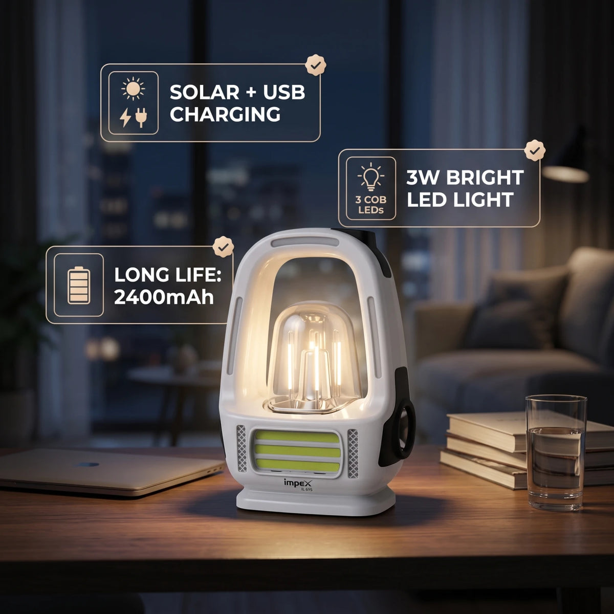 Impex Rechargeable LED Emergency Lantern IL 695 – Portable Light for Emergency Use