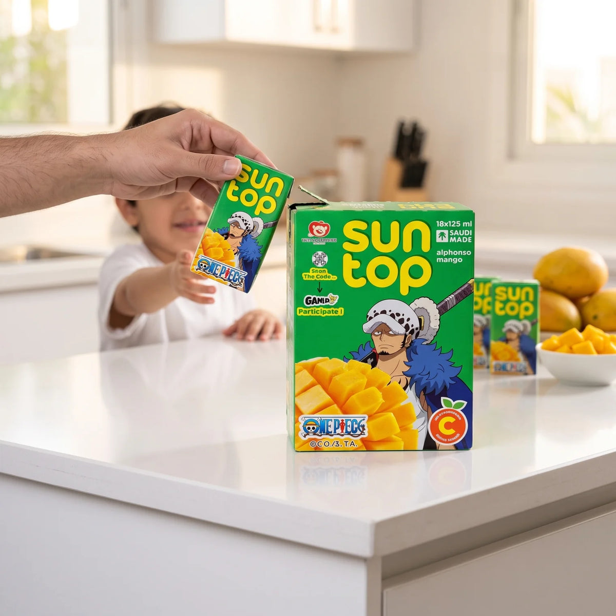 Sun Top Mango Juice Drink – Alphonso Mango Flavour, 18 x 125 ml Pack | No Preservatives, High in Vitamin C | Individual Juice Cartons