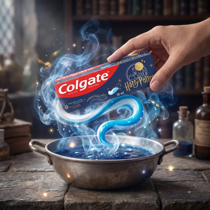Colgate Harry Potter Mild Mint Fluoride Toothpaste 50 ml | Bubbling Cauldron | Colour-Changing Toothpaste